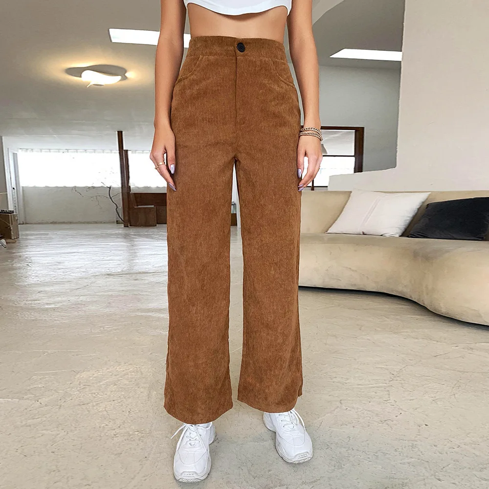 2024 Spring/Summer New Instagram Casual High Waist Straight Button Pocket Corduroy Pants for Women
2024 Spring/Summer New Instagram Casual High Waist Straight Button Pocket Corduroy Pants for Women