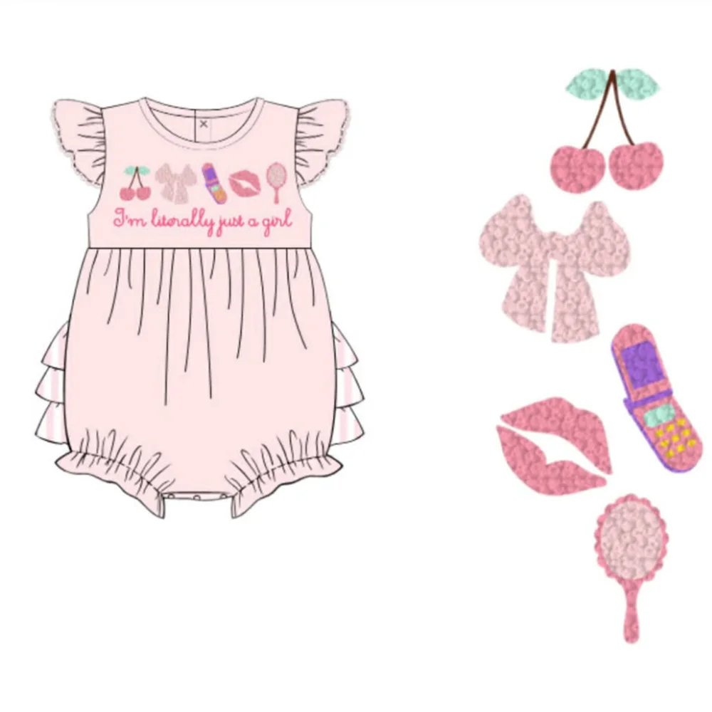 Wholesale summer baby girls bubble romper I'm literally just a girls ruffles milk silk baby romper
Wholesale summer baby girls bubble romper I'm literally just a girls ruffles milk silk baby romper