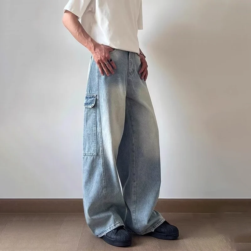 2025 New Men's Side Multi-pocket Straight Wide-Leg Jeans Hip Hop Fashion Cargo Denim Pants Y2K Vintage Streetwear Baggy Jean
2025 New Men's Side Multi-pocket Straight Wide-Leg Jeans Hip Hop Fashion Cargo Denim Pants Y2K Vintage Streetwear Baggy Jean