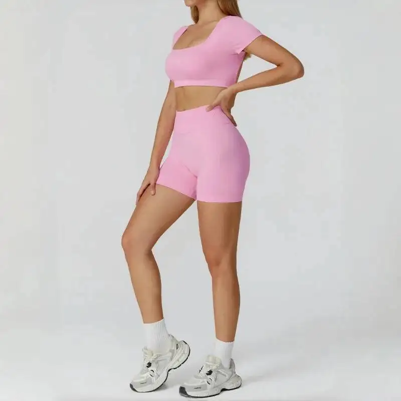 Женский бесшовный комплект для йоги с короткими рукавами, красивая спина, высокая талия, дышащий комплект для занятий спортом на открытом воздухе и красивая спина
Женский бесшовный комплект для йоги с короткими рукавами, красивая спина, высокая талия, дышащий комплект для занятий спортом на открытом воздухе и красивая спина