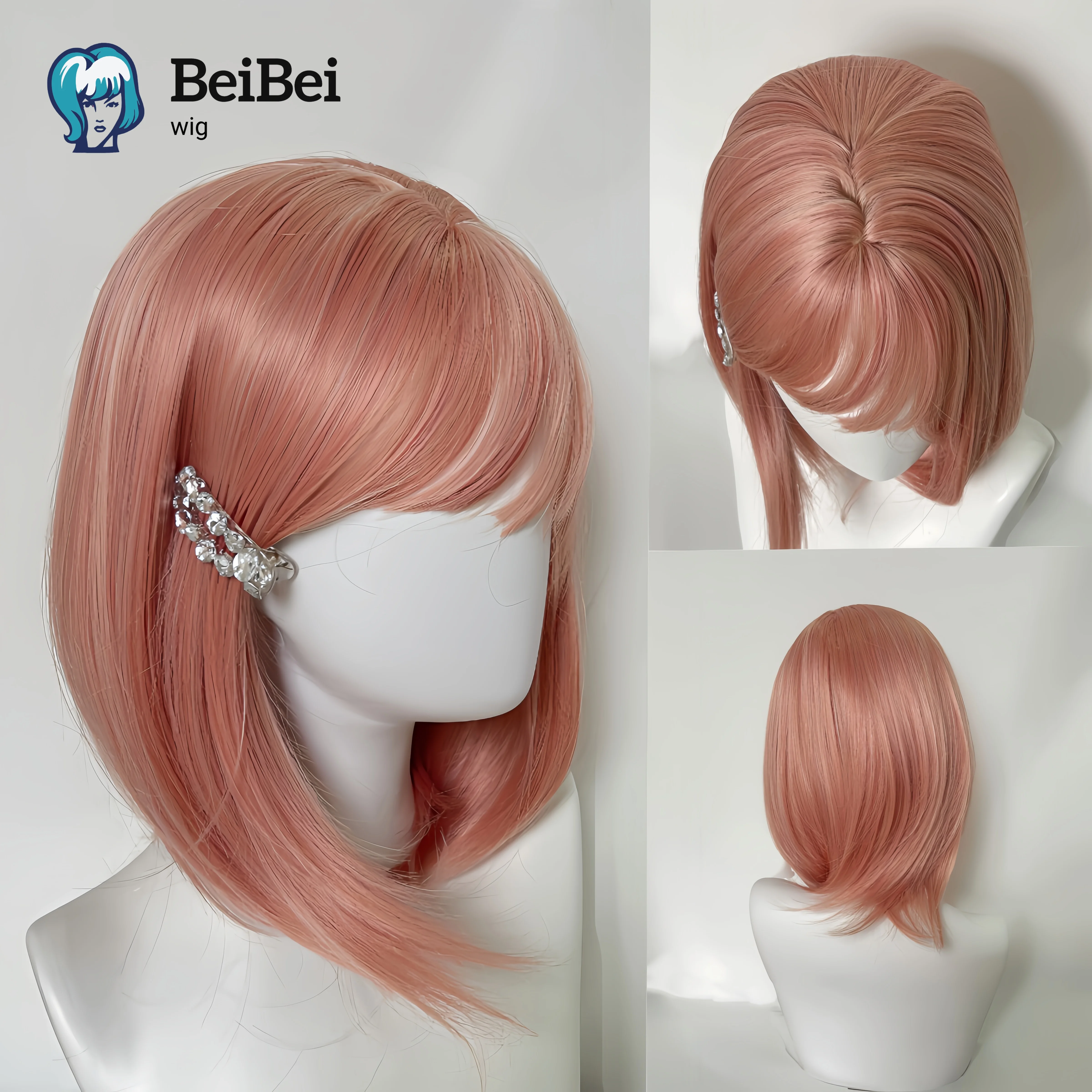 Grapefruit Pink Wig with Bangs Cute Short Bob Cosplay Wig for Women Shoulder Lolita Heat Resistant Synthetic Wigs for Daily Use 
Grapefruit Pink Wig with Bangs Cute Short Bob Cosplay Wig for Women Shoulder Lolita Heat Resistant Synthetic Wigs for Daily Use