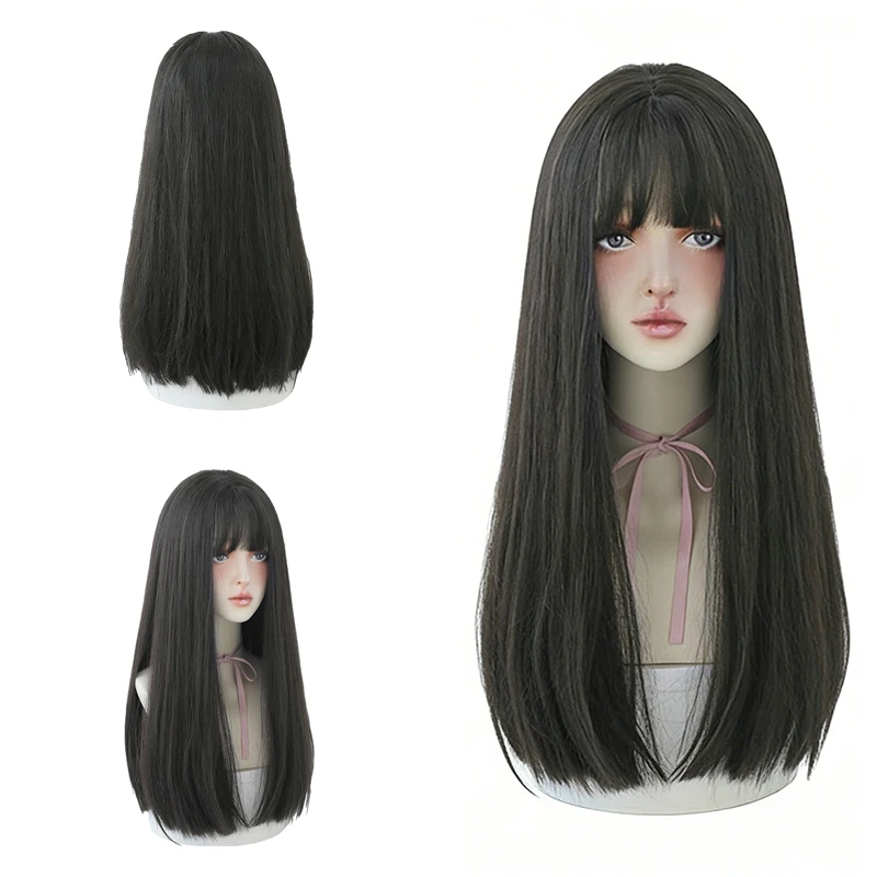 Natural Black Brown Long Straight Wig with Bangs For Black Women Daily Wear Soft Glueless Heat Resistant Synthetic Full Head Wig
Natural Black Brown Long Straight Wig with Bangs For Black Women Daily Wear Soft Glueless Heat Resistant Synthetic Full Head Wig