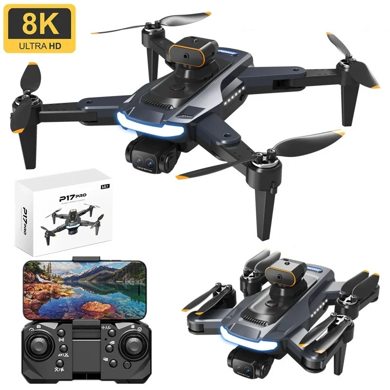 P17 Pro Drone Brushless GPS Drone 4K Dual Cameras Intelligent Obstacle Avoidance Folding Quadcopter Remote Control Aircraft
P17 Pro Drone Brushless GPS Drone 4K Dual Cameras Intelligent Obstacle Avoidance Folding Quadcopter Remote Control Aircraft