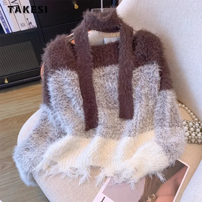 2023 Winter Round Neck Patchwork Jumpers Ladies Loose Female Sweater Top Women's Vintage Knitting Long Sleeve Casual Pullovers
2023 Winter Round Neck Patchwork Jumpers Ladies Loose Female Sweater Top Women's Vintage Knitting Long Sleeve Casual Pullovers
