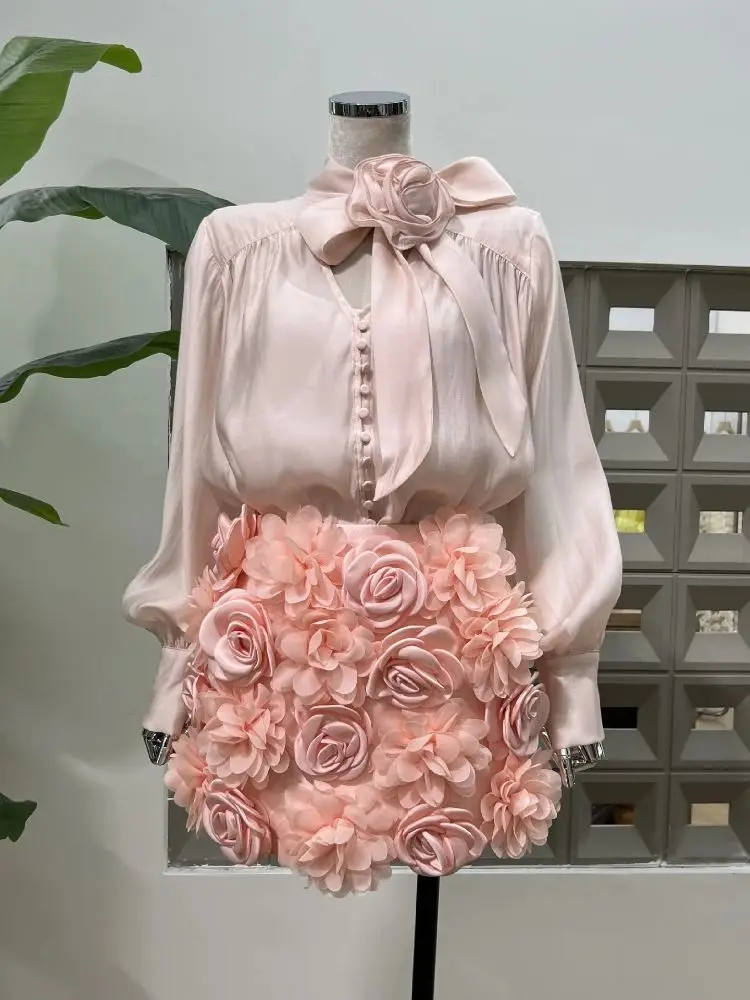 New Sexy Fashionable High End Loose Pink Handmade 3D Flower Y2K Tops Mini Skirt Set Ladies' Elegant Casual Party Birthday Outfit
New Sexy Fashionable High End Loose Pink Handmade 3D Flower Y2K Tops Mini Skirt Set Ladies' Elegant Casual Party Birthday Outfit