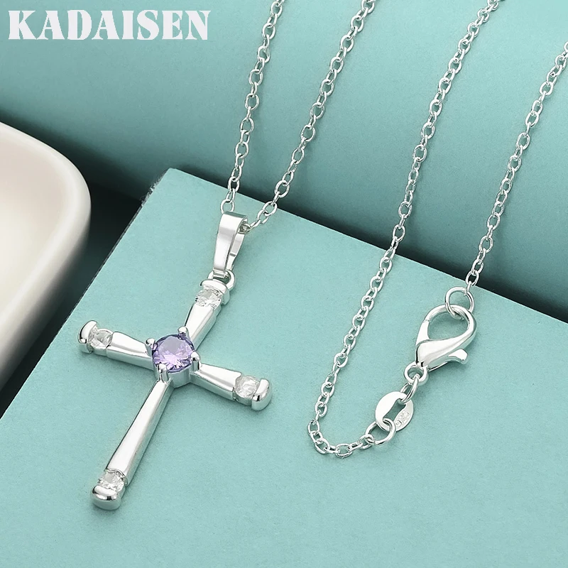 925 Sterling Silver Cross Pendant Diamond Necklace For Women Holiday Gifts Luxury Designer Party Wedding Crystals Jewelry
925 Sterling Silver Cross Pendant Diamond Necklace For Women Holiday Gifts Luxury Designer Party Wedding Crystals Jewelry