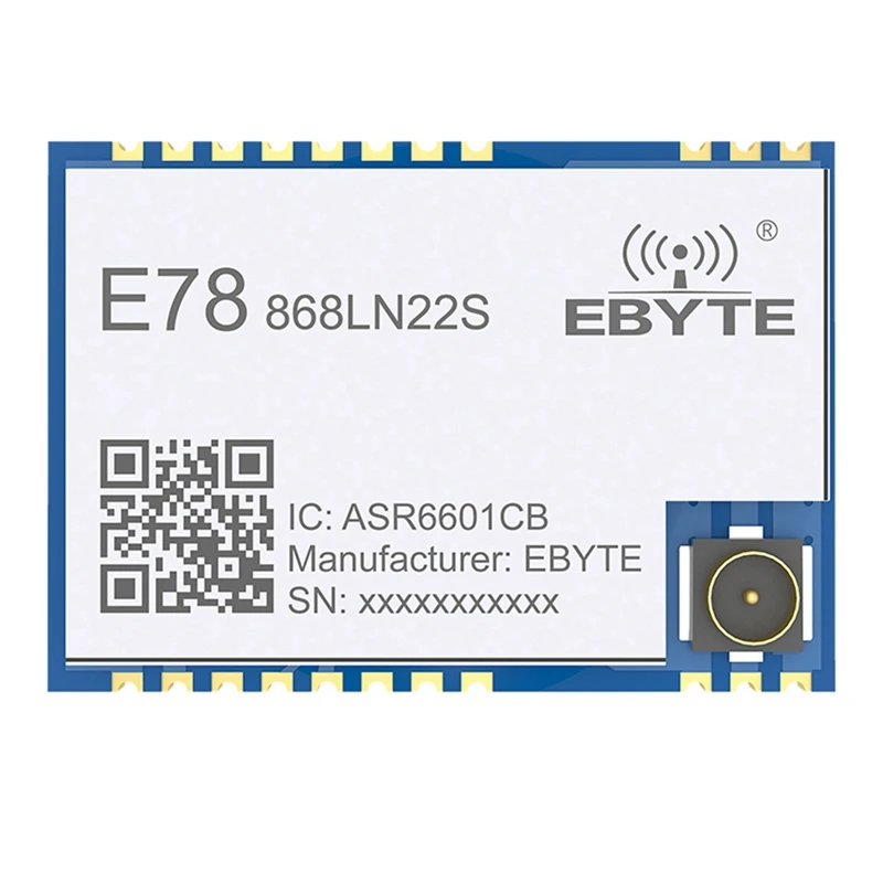 E78-868LN22S Lorawan 868 МГц модуль ASR6505/6601TXCO SMD 22Dbm, беспроводной Soc с разъемами для отверстий IPEX и печати
E78-868LN22S Lorawan 868 МГц модуль ASR6505/6601TXCO SMD 22Dbm, беспроводной Soc с разъемами для отверстий IPEX и печати