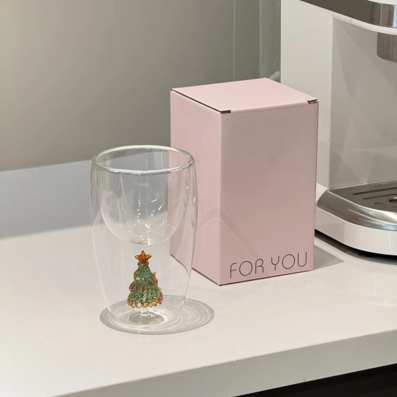 HYS Christmas tree water cup cute creative transparent heat-resistant glass milk cup double layer high borosilicate cup
HYS Christmas tree water cup cute creative transparent heat-resistant glass milk cup double layer high borosilicate cup