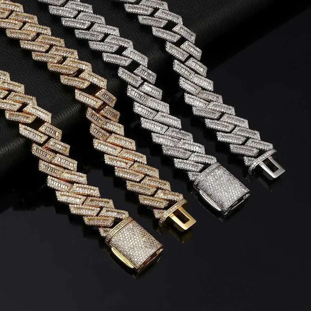 S925 Moissanite Hip Hop Jewelry 13mm 925 Silver Gold Plated Moissanite Diamond Iced Out Cuban Link Chain
S925 Moissanite Hip Hop Jewelry 13mm 925 Silver Gold Plated Moissanite Diamond Iced Out Cuban Link Chain