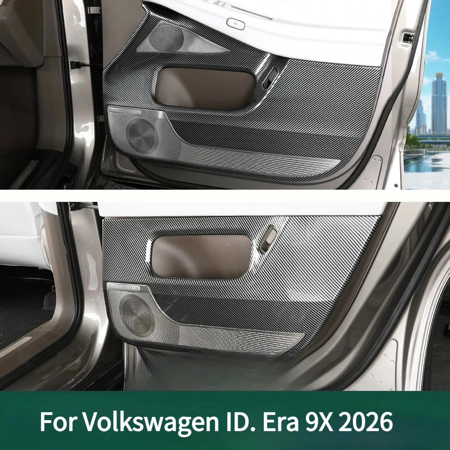 For Volkswagen ID. Era 9X 2026 Car Door Kick Plate ABS Door Panel Carbon Fiber Pattern Kick Pad Interior Protection Accessories
For Volkswagen ID. Era 9X 2026 Car Door Kick Plate ABS Door Panel Carbon Fiber Pattern Kick Pad Interior Protection Accessories