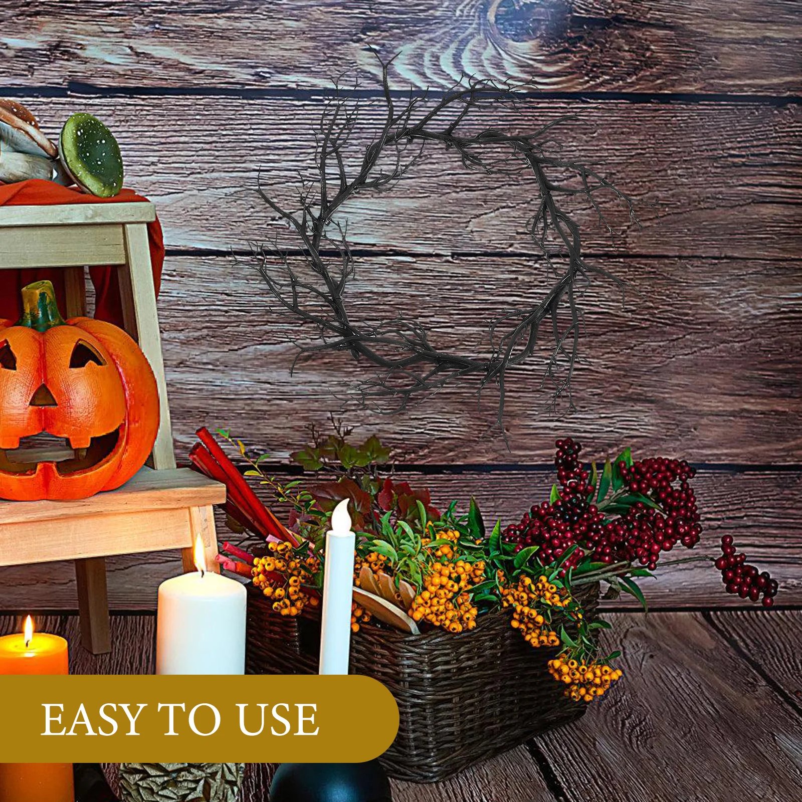 Black Twig Wreath Fake Branch Halloween Decor Hanging OrnamentHaunted House Garland Front Door Wreaths ArtificialTwig
Black Twig Wreath Fake Branch Halloween Decor Hanging OrnamentHaunted House Garland Front Door Wreaths ArtificialTwig