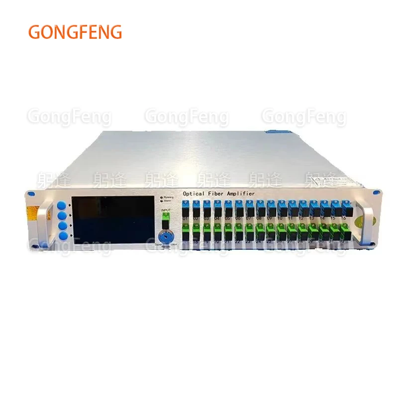 High Power 1550nm WDM EDFA Optical Amplifier16-Port 21~23 dBm large Screen Key Web Management for Factory Wholesale
High Power 1550nm WDM EDFA Optical Amplifier16-Port 21~23 dBm large Screen Key Web Management for Factory Wholesale