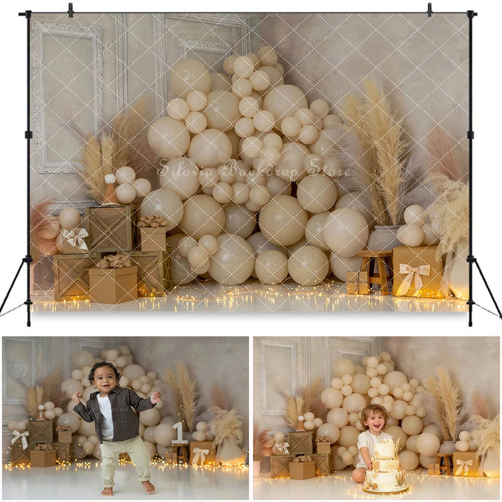 Boho Dreamer Neutral Balloon Pampas Photography Background Kids Child Birthday Cake Smash Photocall Backdrops Photo Studio Props
Boho Dreamer Neutral Balloon Pampas Photography Background Kids Child Birthday Cake Smash Photocall Backdrops Photo Studio Props