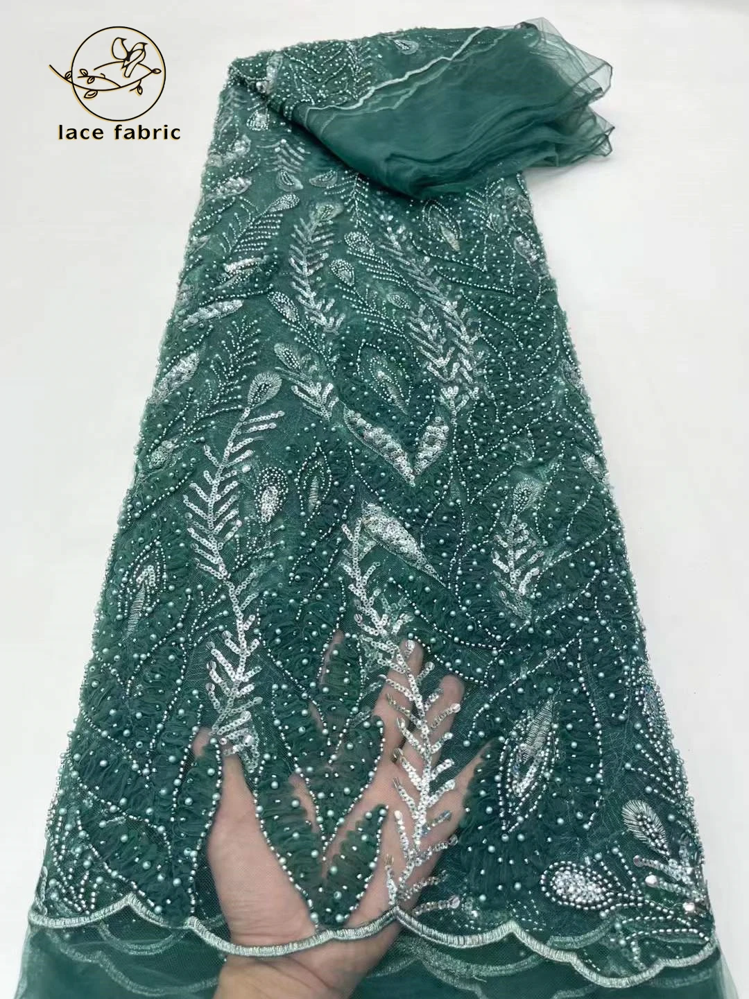 Green Luxury Sequins Beads Lace Fabrics High Quality African Tulle Fabric Embroidery Lace With Pearls For Sewing Wedding Dress
Green Luxury Sequins Beads Lace Fabrics High Quality African Tulle Fabric Embroidery Lace With Pearls For Sewing Wedding Dress