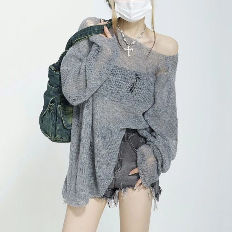 Summer Thin Hollow Out Sweater Women Y2K Streetwear Hole Knitted Pullover Woman Fashion Casual Holiday Sun-Proof Jumper
Summer Thin Hollow Out Sweater Women Y2K Streetwear Hole Knitted Pullover Woman Fashion Casual Holiday Sun-Proof Jumper