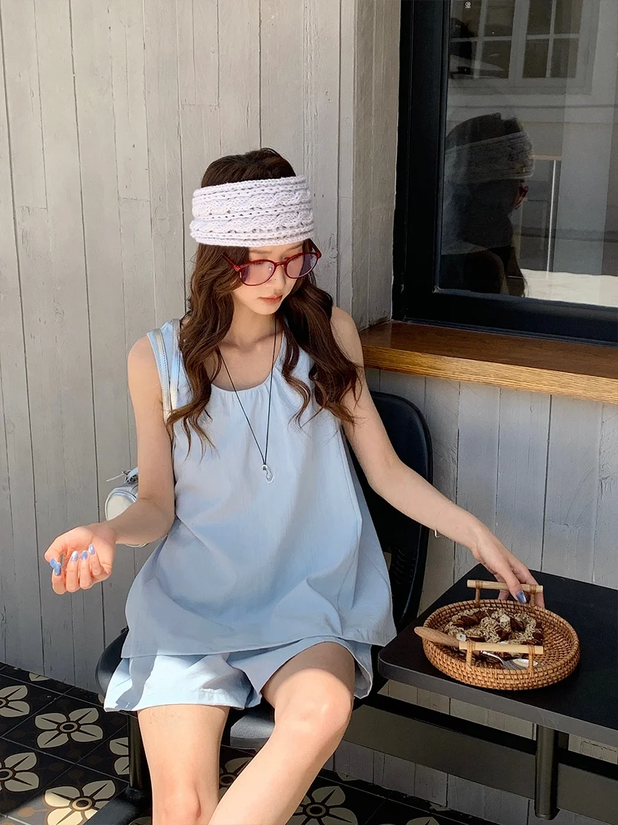 Sweet Style High Waist Casual Sleeveless Women's Two-Piece Set Uniko Pure Color Youthful Summer New Arrival Short Shorts
Sweet Style High Waist Casual Sleeveless Women's Two-Piece Set Uniko Pure Color Youthful Summer New Arrival Short Shorts