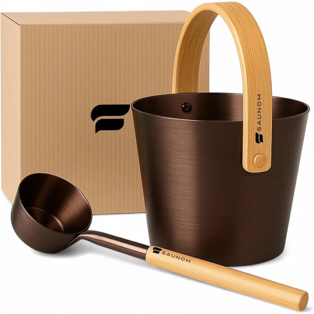 Premium Anodized Aluminum Sauna Bucket and Ladle Set with Bamboo Handle 1.3 Gallon Bucket 13.5 oz Ladle Rust and Heat Resistant
Premium Anodized Aluminum Sauna Bucket and Ladle Set with Bamboo Handle 1.3 Gallon Bucket 13.5 oz Ladle Rust and Heat Resistant