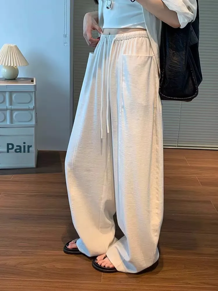 Slimming High Waist Wide Leg Pants Women's Summer Thin Loose Trousers Miliwhite Drapey Casual Pants Elegant Lady Style
Slimming High Waist Wide Leg Pants Women's Summer Thin Loose Trousers Miliwhite Drapey Casual Pants Elegant Lady Style