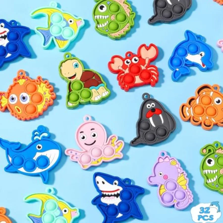 32 Packs Sea Animal Pop Fidget Toys, Mini Keychain Bulk Sensory Toys for Basket Stuffers, Party Favors Carnival Birthday Gifts
32 Packs Sea Animal Pop Fidget Toys, Mini Keychain Bulk Sensory Toys for Basket Stuffers, Party Favors Carnival Birthday Gifts