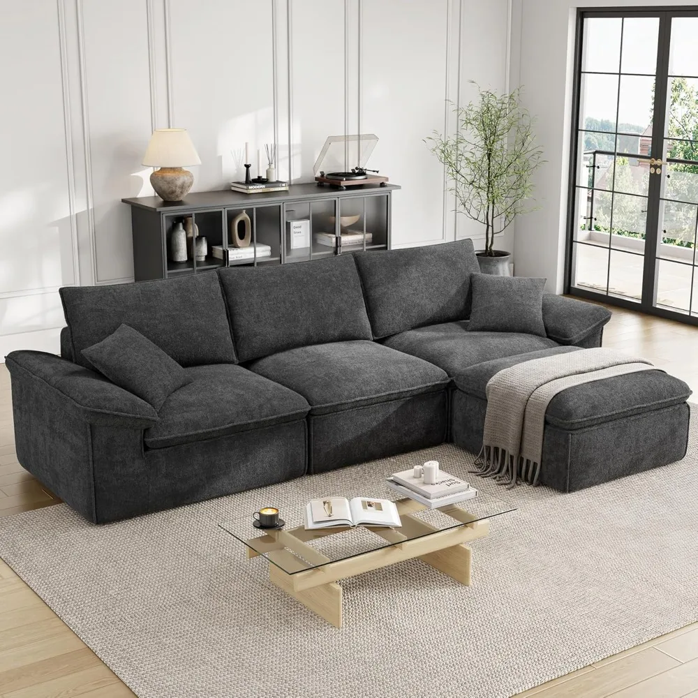 120" Modular Sectional Sofa, Deep Seat Cloud Couch with Teddy Upholstery, Oversized 3-Seater, Customized
120" Modular Sectional Sofa, Deep Seat Cloud Couch with Teddy Upholstery, Oversized 3-Seater, Customized
