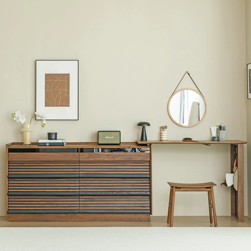 Nordic Black Walnut Dressing Table Bucket Cabinet Integrated Makeup Table Storage Cabinet
Nordic Black Walnut Dressing Table Bucket Cabinet Integrated Makeup Table Storage Cabinet