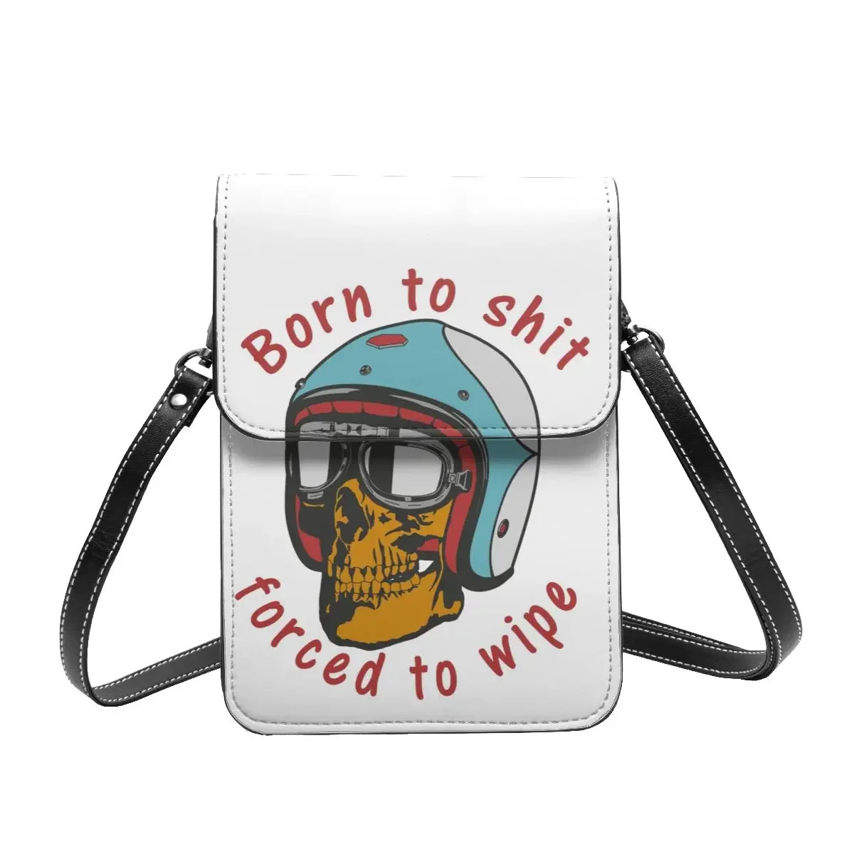 Born To Shit Skull in Helmet Shoulder Bag Funny Words Shopping Leather Mobile Phone Bag Student Bulk Stylish Bags
Born To Shit Skull in Helmet Shoulder Bag Funny Words Shopping Leather Mobile Phone Bag Student Bulk Stylish Bags
