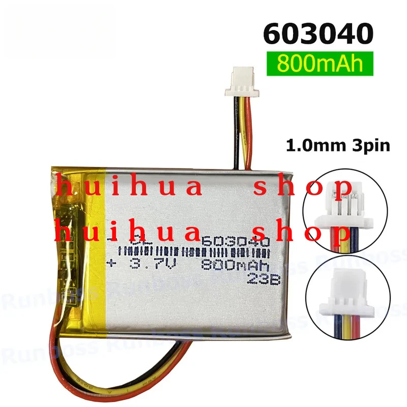 JST PH 1.0mm 3 pin 3.7V,800mAh 603040 Polymer Lithium ion Battery for GPS Car Camera DashCam Tablet PC Power BANK GPS MP3 MP4
JST PH 1.0mm 3 pin 3.7V,800mAh 603040 Polymer Lithium ion Battery for GPS Car Camera DashCam Tablet PC Power BANK GPS MP3 MP4