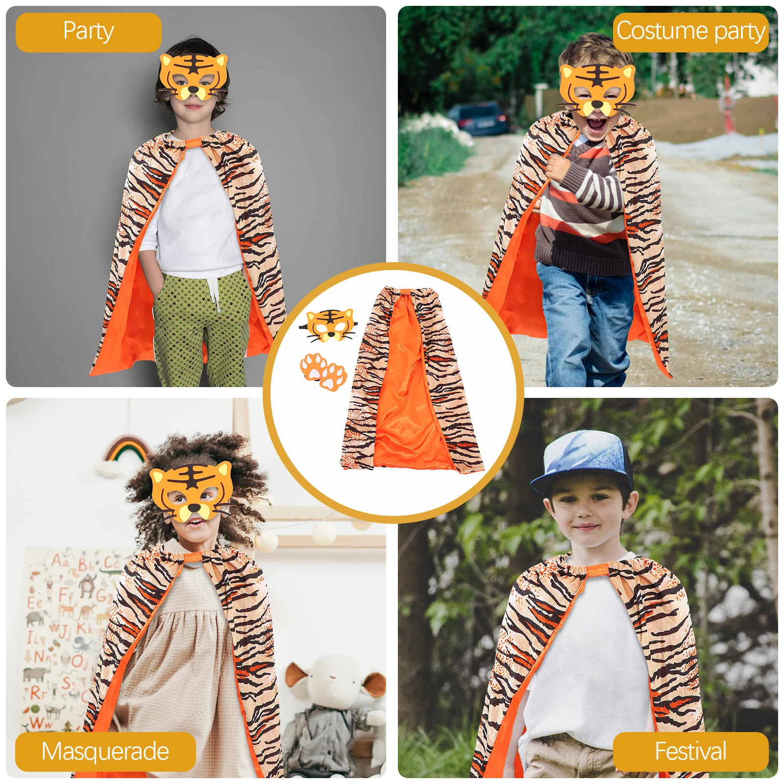 Tiger Mask Party Mask Animal Costume Set Animal Theme Accessories Cape Gloves PARTY Party Costume COSTUMES ANIMAL
Tiger Mask Party Mask Animal Costume Set Animal Theme Accessories Cape Gloves PARTY Party Costume COSTUMES ANIMAL