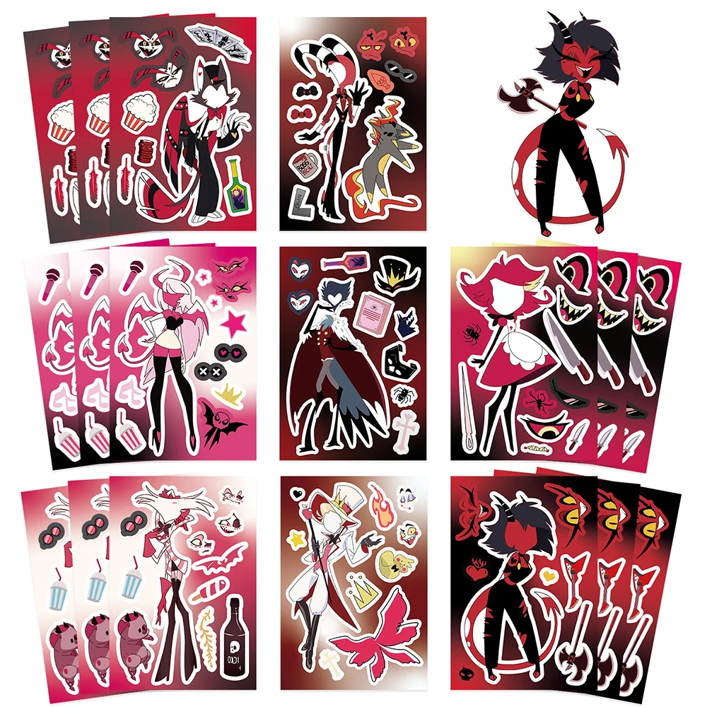 8/16sheets Helluva Boss Puzzle Stickers Children DIY Make a Face Stickers Funny Cartoon Assemble Jigsaw Toy Sticker for Kid Gift
8/16sheets Helluva Boss Puzzle Stickers Children DIY Make a Face Stickers Funny Cartoon Assemble Jigsaw Toy Sticker for Kid Gift