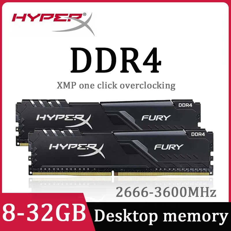 HyperX DDR4 FURY RAM Desktop RAM 8GB 32GB 16GB 3600 3200 2666MHz Memory 288Pin Desktop Memory PC4-25600 21300 28800 DIMM
HyperX DDR4 FURY RAM Desktop RAM 8GB 32GB 16GB 3600 3200 2666MHz Memory 288Pin Desktop Memory PC4-25600 21300 28800 DIMM