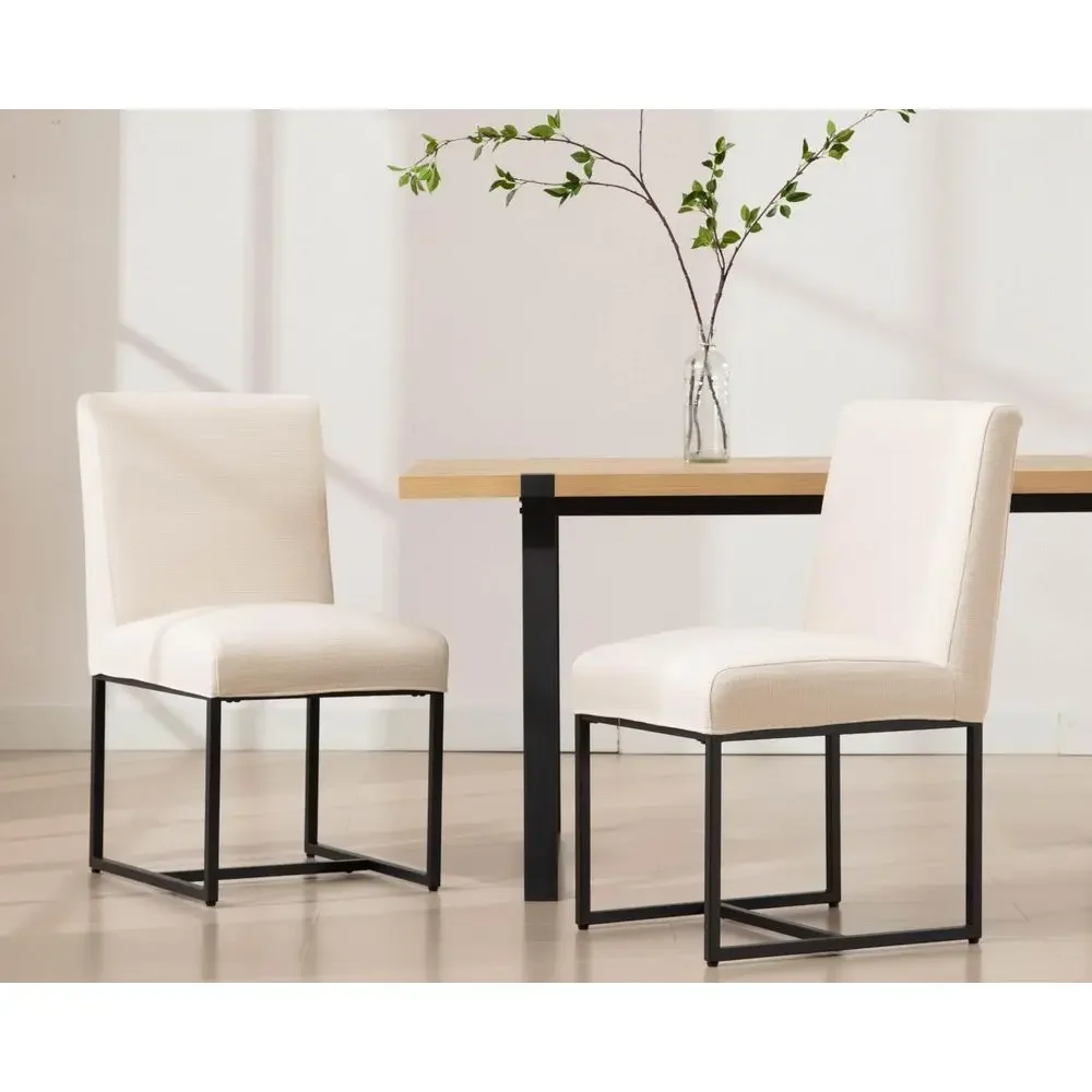 Upholstered Dining Chairs Set of 2 with Removable Chair Cover, Mid Century Modern Padded Chair with Black Metal Frame for Resta
Upholstered Dining Chairs Set of 2 with Removable Chair Cover, Mid Century Modern Padded Chair with Black Metal Frame for Resta