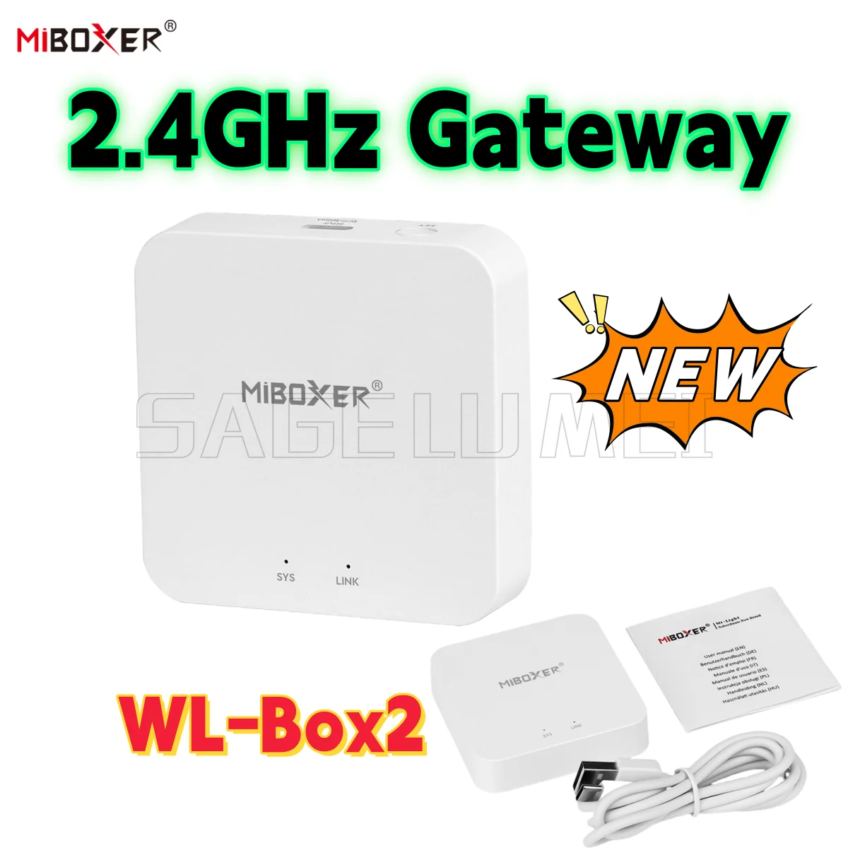 MiBoxer WL-Box2 2,4 ГГц Wi-Fi-концентратор, умный беспроводной шлюз с приложением Tuya Smartlife, голосовое управление Wi-Fi для систем светодиодного освещения
MiBoxer WL-Box2 2,4 ГГц Wi-Fi-концентратор, умный беспроводной шлюз с приложением Tuya Smartlife, голосовое управление Wi-Fi для систем светодиодного освещения
