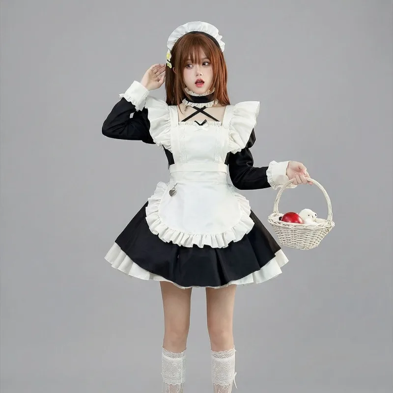 Cute Sweet Gothic Maid Cosplay Costume Lace-trimmed Long Puffed Sleeve Lolita Dress for Women Halloween·Party Performance Outfit
Cute Sweet Gothic Maid Cosplay Costume Lace-trimmed Long Puffed Sleeve Lolita Dress for Women Halloween·Party Performance Outfit