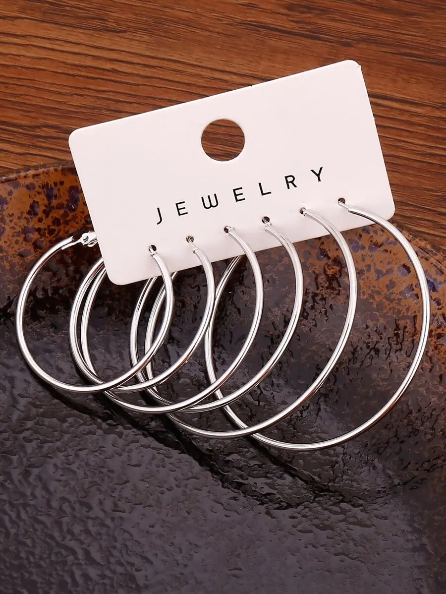 3 Pairs Minimalist Hoop Earrings For Women Stainless Steel Fashion Jewelry
3 Pairs Minimalist Hoop Earrings For Women Stainless Steel Fashion Jewelry