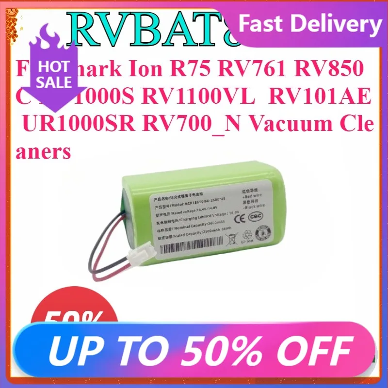 New RVBAT850 Battery for Shark Ion R75 RV761 RV850C RV1000S RV1100VL RV101AE UR1000SR RV700_N Vacuum Cleaners
New RVBAT850 Battery for Shark Ion R75 RV761 RV850C RV1000S RV1100VL RV101AE UR1000SR RV700_N Vacuum Cleaners