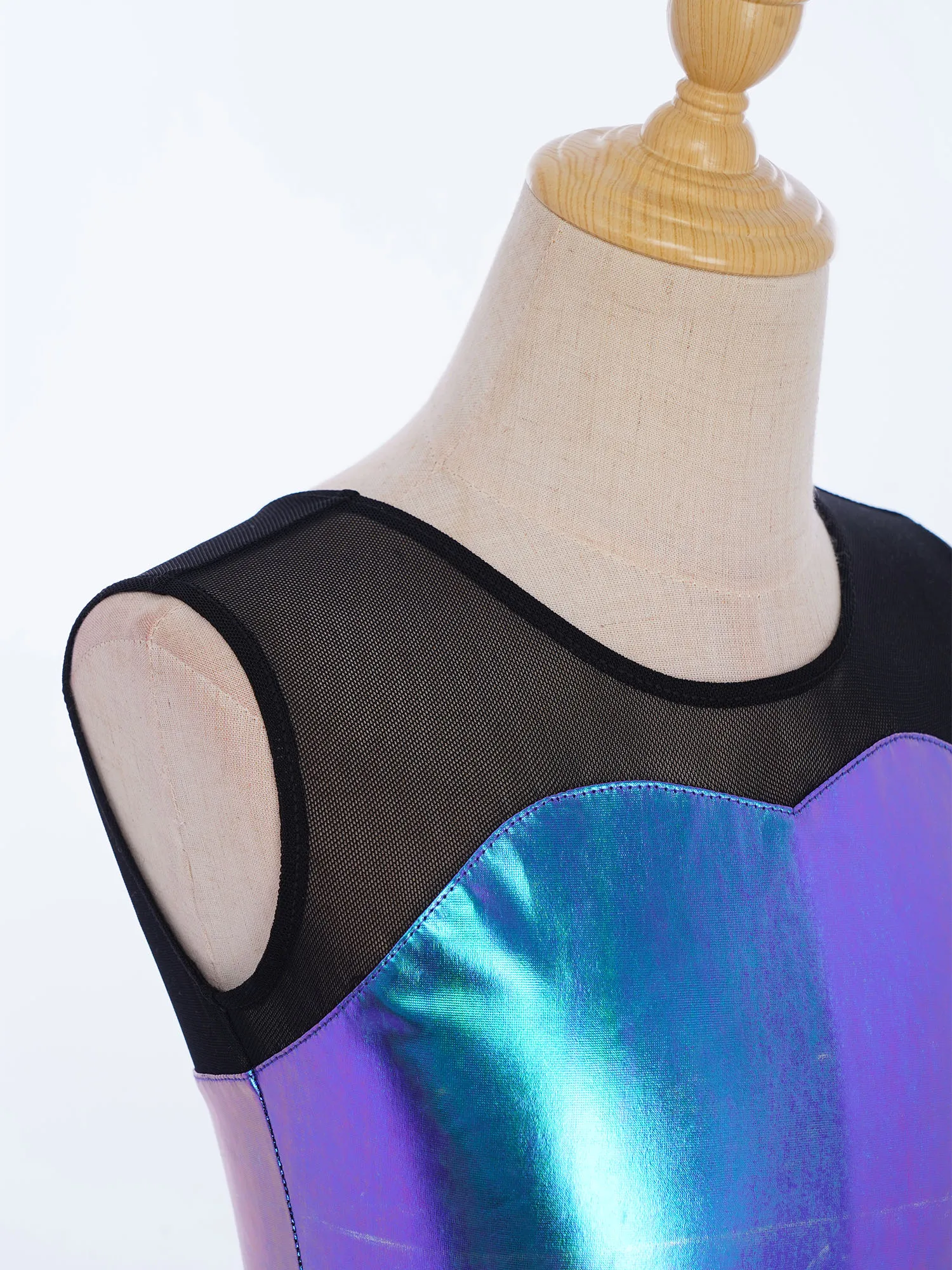 Kids Girls Ballet Dance Performance Costume Sleeveless Sheer Mesh Patchwork Metallic Ballet Jazz Dance Dress with Headwear Set
Kids Girls Ballet Dance Performance Costume Sleeveless Sheer Mesh Patchwork Metallic Ballet Jazz Dance Dress with Headwear Set