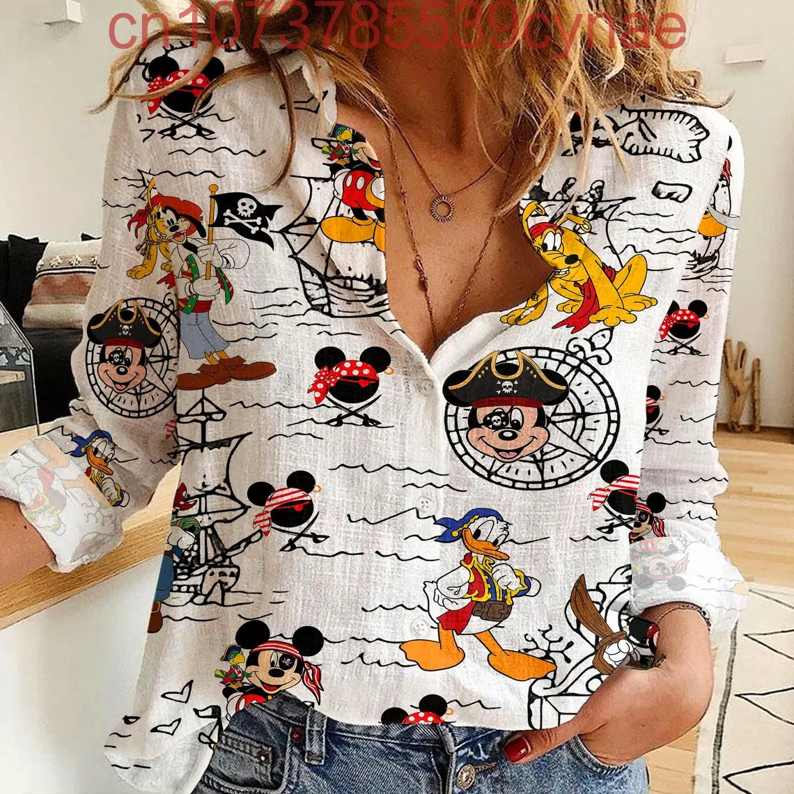 Mickey Mouse Cruise Aloha Women's Linen Casual Shirt 3D Print Disney Vintage Street Fashion Button Up Long Sleeves Shirt
Mickey Mouse Cruise Aloha Women's Linen Casual Shirt 3D Print Disney Vintage Street Fashion Button Up Long Sleeves Shirt