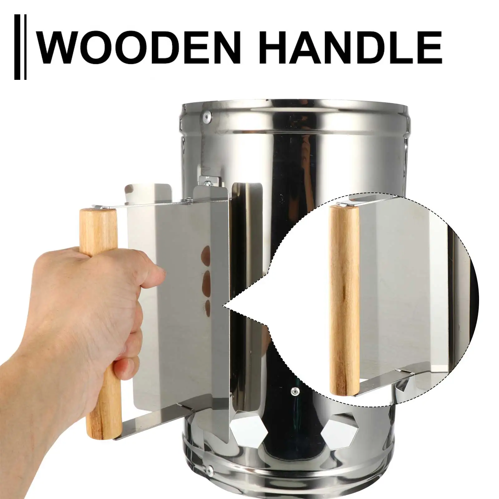 Stainless Steel Charcoal Chimney Starter BBQ Fire Bucket Ignition Barrel Stove High Temp Wood Handle Outdoor Cooking
Stainless Steel Charcoal Chimney Starter BBQ Fire Bucket Ignition Barrel Stove High Temp Wood Handle Outdoor Cooking