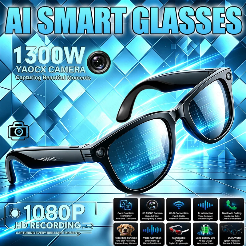W620 Fashion AI Smart Glasses 1300W HD Camera Bluetooth Calling WIFI Transfer AI Translation Video Audio Recording Smart Glasses
W620 Fashion AI Smart Glasses 1300W HD Camera Bluetooth Calling WIFI Transfer AI Translation Video Audio Recording Smart Glasses
