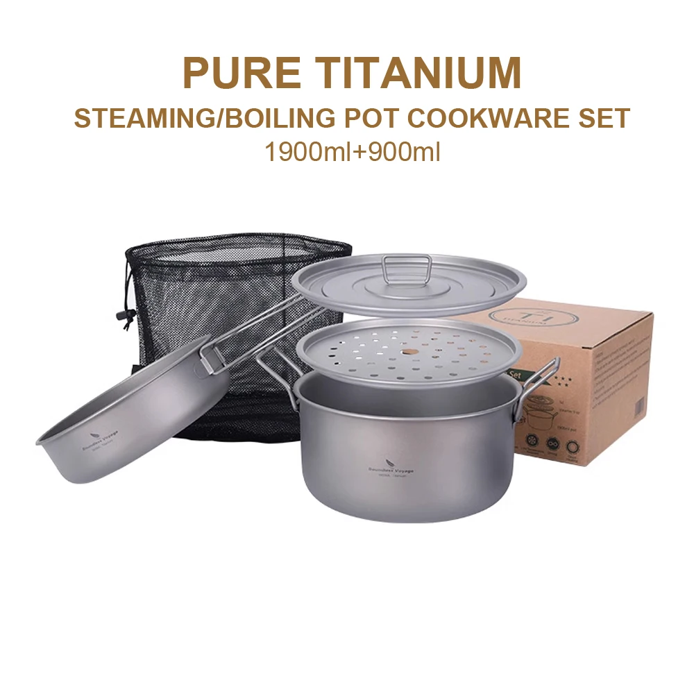 Pure Titanium Steaming/Boiling Pot Cookware Set, Portable Large Capacity, Outdoor Camping,Picnicking, Frying Pan Tableware,A1504
Pure Titanium Steaming/Boiling Pot Cookware Set, Portable Large Capacity, Outdoor Camping,Picnicking, Frying Pan Tableware,A1504