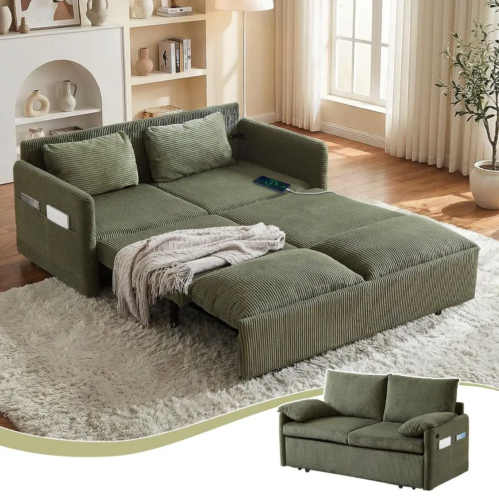 Queen Size Pull Out Couch, Sleeper Sofa Bed Queen with USB, Storage Pockets amp Pillows, 3in1 Modern Convertible Loveseat Couch
Queen Size Pull Out Couch, Sleeper Sofa Bed Queen with USB, Storage Pockets amp Pillows, 3in1 Modern Convertible Loveseat Couch
