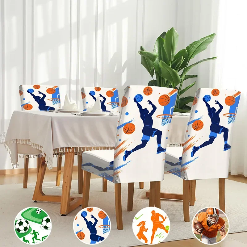 Elastic dining chair cover, sports printing pattern, removable, machine washable household dining chair cover
Elastic dining chair cover, sports printing pattern, removable, machine washable household dining chair cover