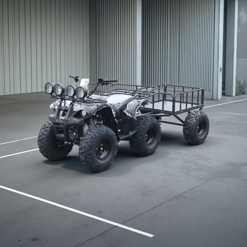 Four-wheeled off-road beach motorcycle, all-terrain, adult snowmobile with bucket
Four-wheeled off-road beach motorcycle, all-terrain, adult snowmobile with bucket