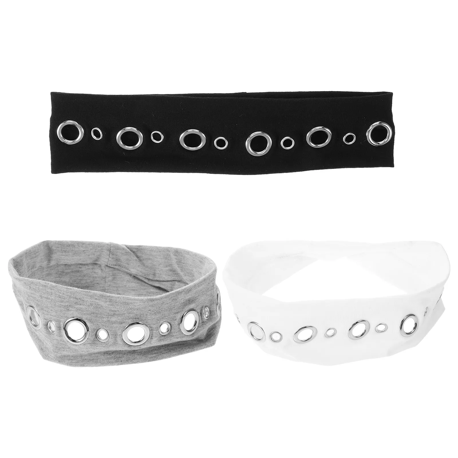 3Pcs Punk Style Hollow Out Eyelets Elastic Headband Stretchy Wide Grommet Hair Bands Festival Party Vintage Casual Rock Concert
3Pcs Punk Style Hollow Out Eyelets Elastic Headband Stretchy Wide Grommet Hair Bands Festival Party Vintage Casual Rock Concert