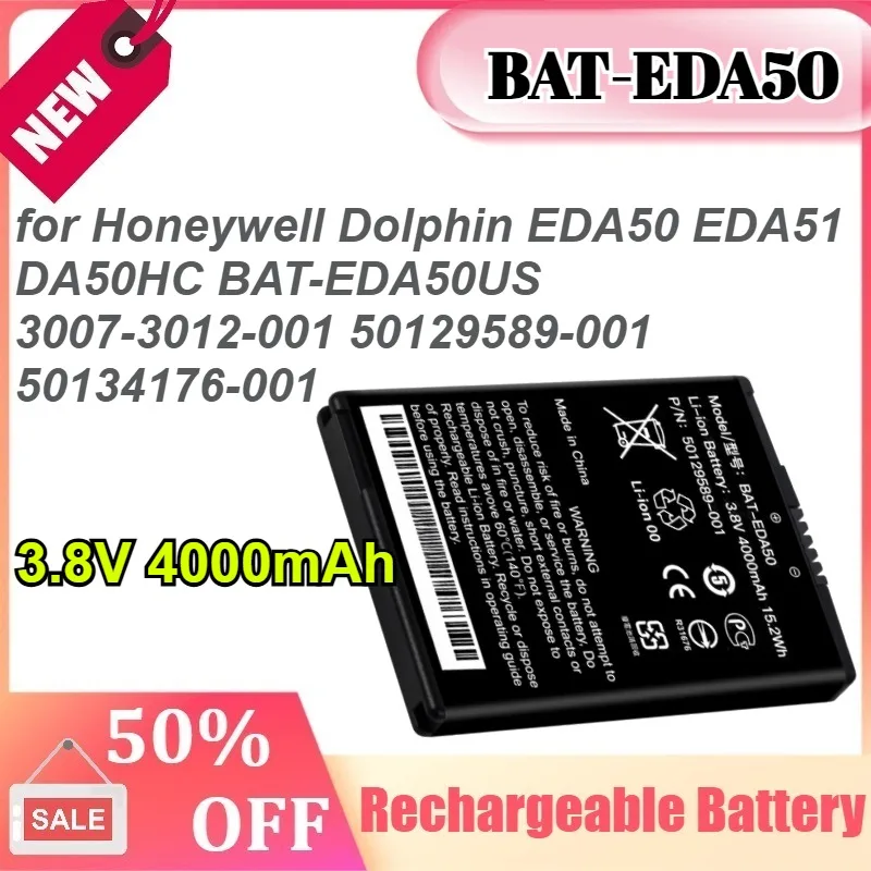 BAT-EDA50 3.8V 4000mAh for Honeywell Dolphin EDA50 EDA51 DA50HC BAT-EDA50US 3007-3012-001 50129589-001 50134176-001 battery
BAT-EDA50 3.8V 4000mAh for Honeywell Dolphin EDA50 EDA51 DA50HC BAT-EDA50US 3007-3012-001 50129589-001 50134176-001 battery