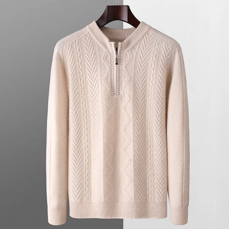 Warm Woolen Knitted Sweater Half Zipper Collar Autumn Winter New Style for Middle-Aged Men Knitted Pullover from Mainland China
Warm Woolen Knitted Sweater Half Zipper Collar Autumn Winter New Style for Middle-Aged Men Knitted Pullover from Mainland China