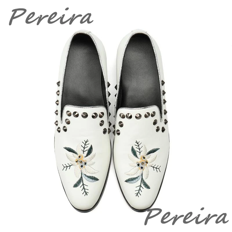 Fashion Embroidery Rivets Flat Shoes White Slip On Handmade Loafers Summer New Round Toe Shallow Comfort Soft Men Casual Shoes
Fashion Embroidery Rivets Flat Shoes White Slip On Handmade Loafers Summer New Round Toe Shallow Comfort Soft Men Casual Shoes