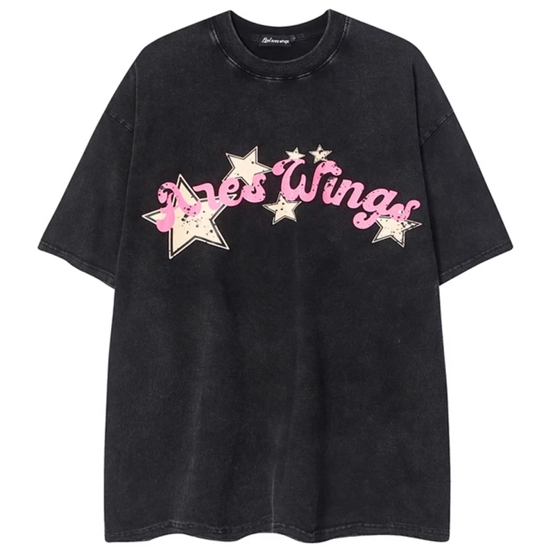 2025 Japanese-style Vintage Washed and Aged Flame Star Print American Street Couple Short-sleeved T-shirts
2025 Japanese-style Vintage Washed and Aged Flame Star Print American Street Couple Short-sleeved T-shirts