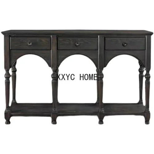 American Retro Console Tables Solid Wood Black Entrance Foyer Storage Stand Modern Minimalist Locker furniture
American Retro Console Tables Solid Wood Black Entrance Foyer Storage Stand Modern Minimalist Locker furniture