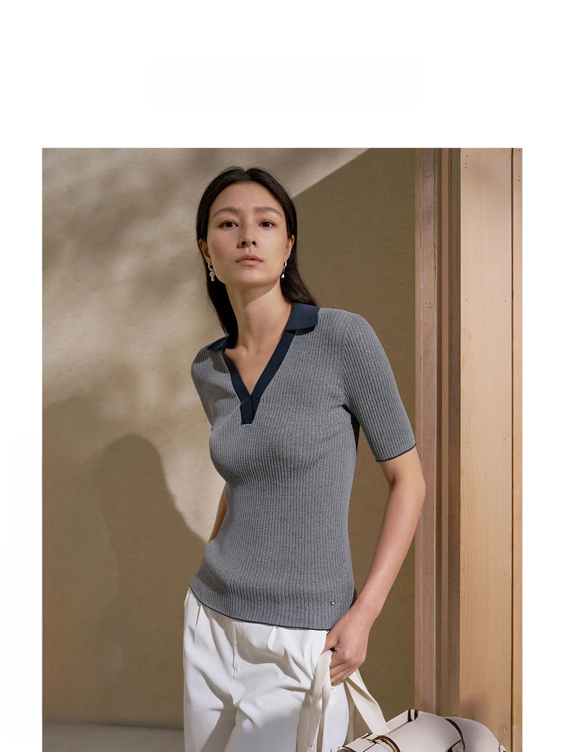 ZhiZhi Women's Slim Fit Knitted Neck T-Shirt V-neck Summer New Style Breathable Casual Cotton Nylon Blend Short Sleeve
ZhiZhi Women's Slim Fit Knitted Neck T-Shirt V-neck Summer New Style Breathable Casual Cotton Nylon Blend Short Sleeve
